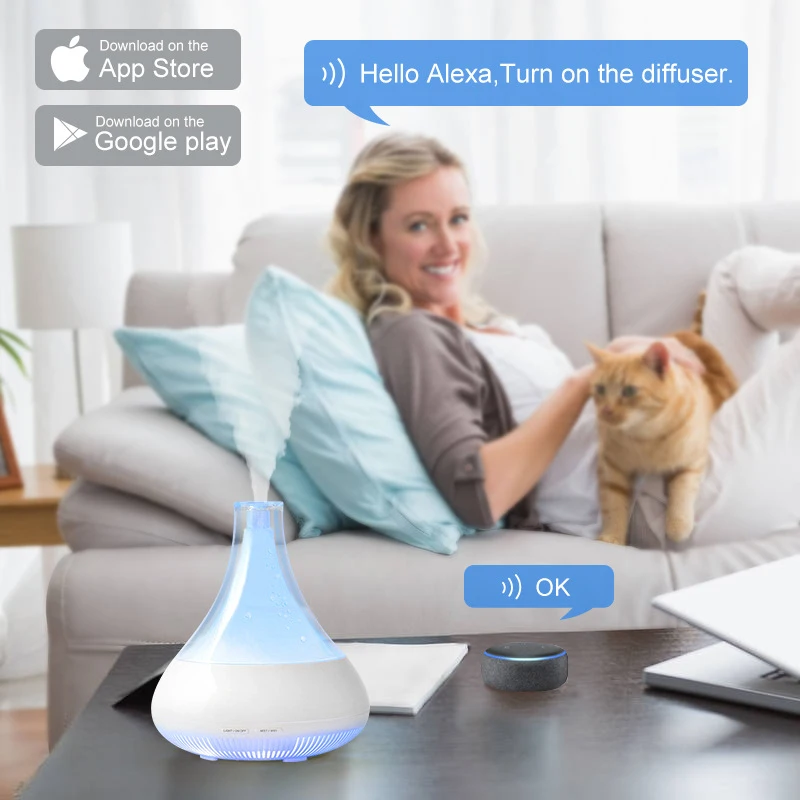 رائحة الناشر الهواء النقي واي فاي الذكية الكتابة على الجدران بلوتوث المرطب سطح المكتب التلقائي آلة العطر الضروري النفط