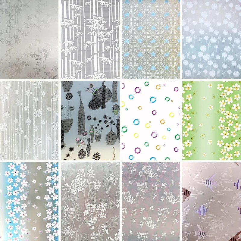 Window Privacy Film Glass WindowFilm Removable Vinyl Door Window CoveringsUV Blocking Sticker for Home Deco