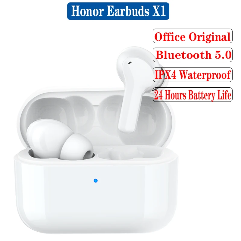 Official New Honor Earbuds X1 Wireless Bluetooth 5.0 Earphone IPX4 Waterproof SBC AAC Headsets Dual Microphones Low Latency