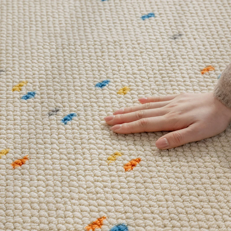 New Wool Carpet for Living Room Cartoon Child Room Decor Rug Thick Play Mat Handmade Bedroom Area Rug Modern Cloakroom Mat
