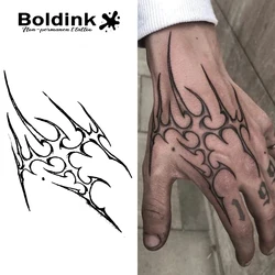 Boldink Abstract Tribal Flame Temporary Tattoo,Lasts To 15 Days New Technology Magic Waterproof Semi Permanent Sticker.