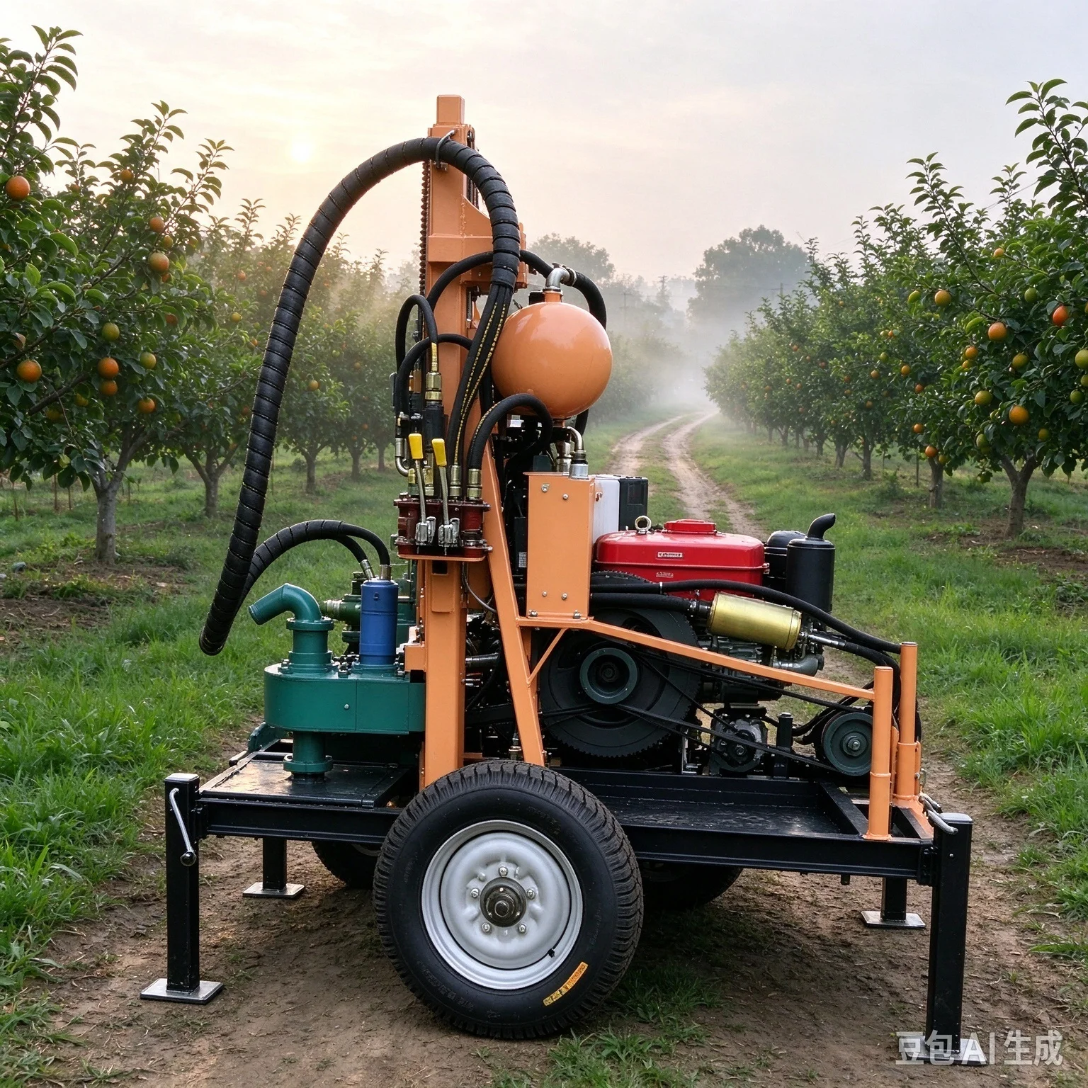 Small Water Well Drilling Rig Portable Compact Diesel Hydraulic Multi-functional 200m Deep Artesian Borehole Water Core System