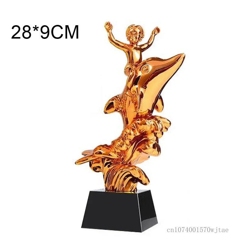 

Индивидуальный наградной кубок из смолы в форме дельфина, выполненный в технике баттерфлай, с хрустальной подставкой, отличные награды, декор для дома, с гравировкой, 1 шт.