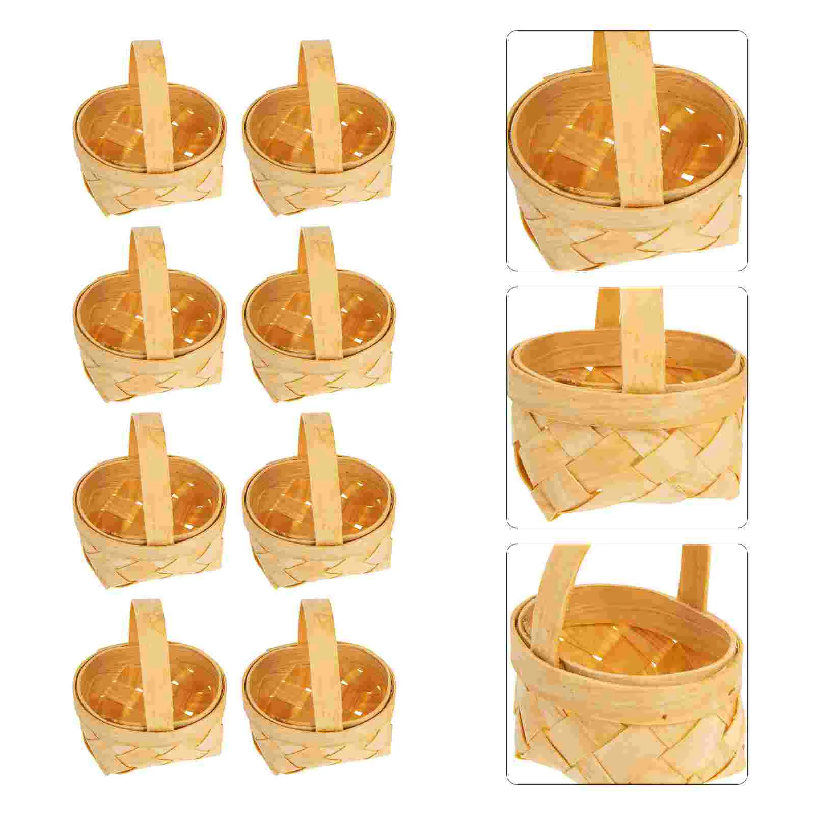 20 Pcs Wood Chip Candy Hamper Wooden Basket Mini Gift Package Baskets for Shelves Flower Packaging Chocolate Child Kids Toys