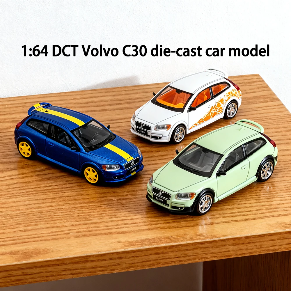 Modello di auto in lega pressofusa 1:64 stile C30 strisce da corsa Sport classici da collezione in edizione limitata Regalo in scatola per adulti e bambini
