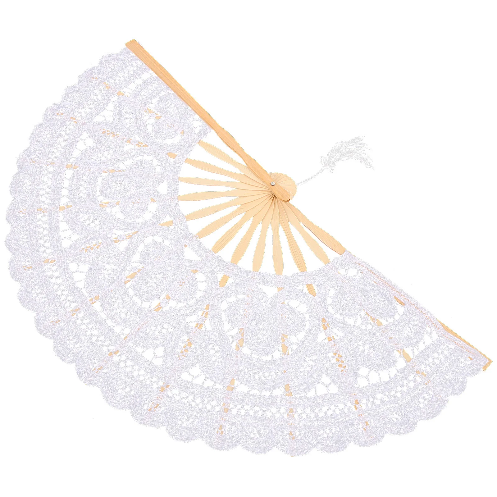 

Lace Hollow Out Vintage European Court Fan Bamboo Lace Folding Handheld Fans for Adults Home Decor Dance Props
