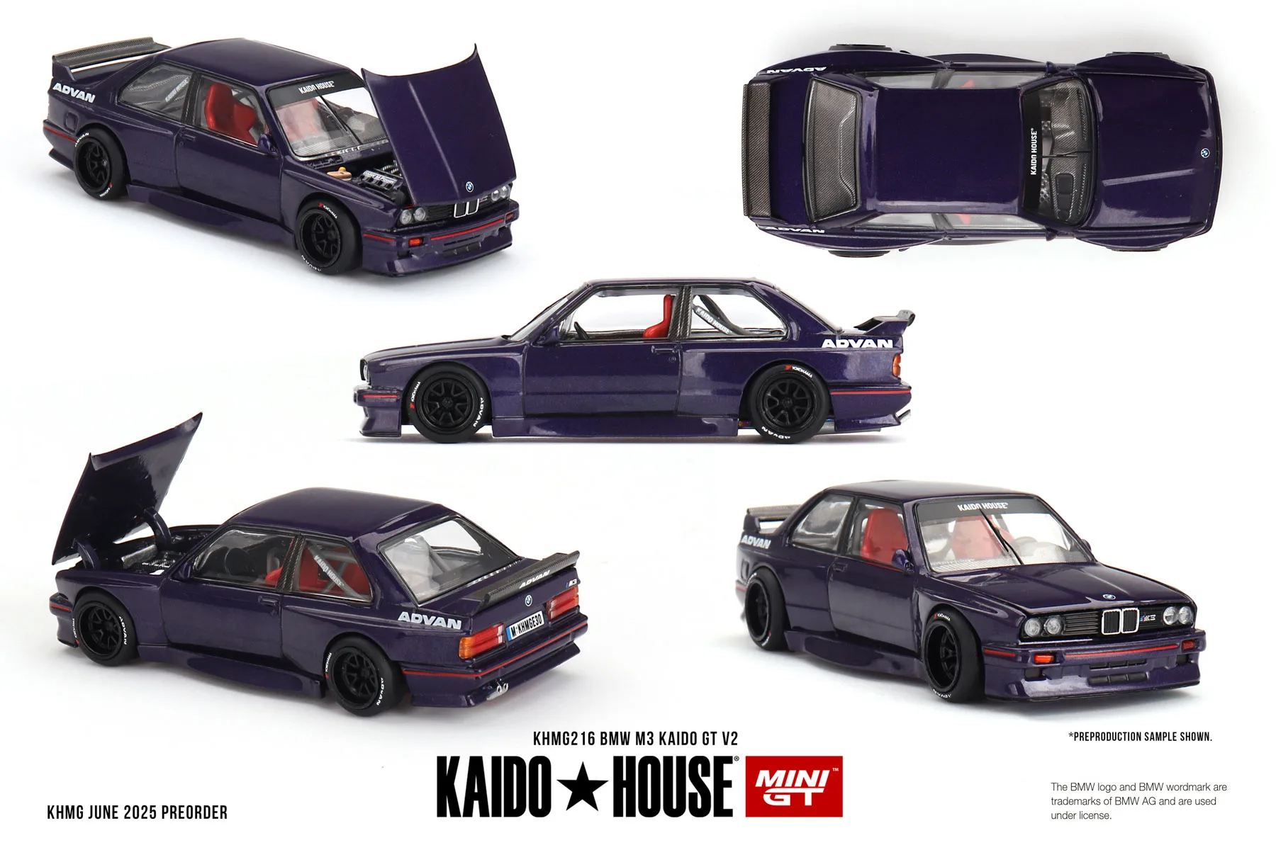 Kaido House + MINIGT BMW M3 Kaido GT V2 KHMG216-CH Car Alloy Toys Motor Vehicle Diecast Metal Model for Children