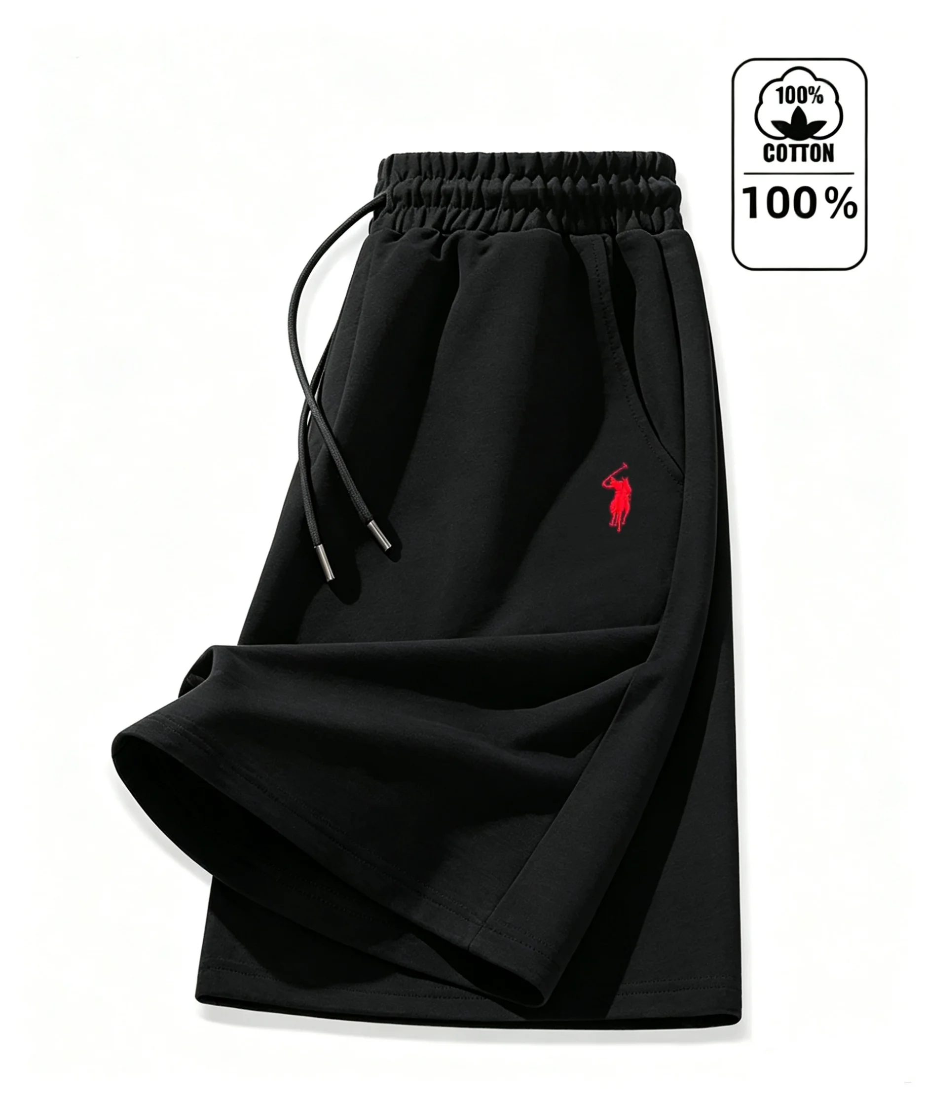 100 % reine Baumwolle, hochwertige Marken-Herrenshorts, Sommermode, Pony-Stickerei, Paul, atmungsaktive Freizeithose, Strandhose, Sporthose