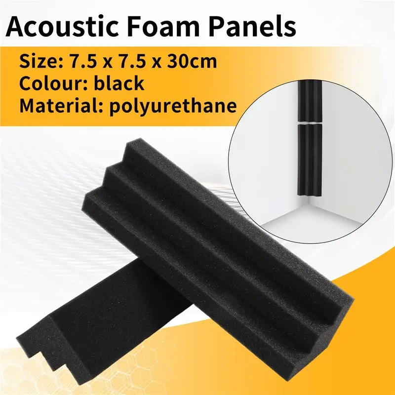 12Pcs Acoustic Panels Bass Trap Corner Studio Foam Sound Insulation Pad Wall Panel Corner Block For Studio Or Theater