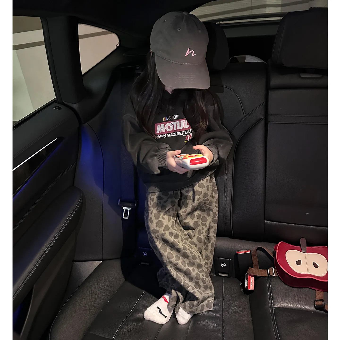 In Stock Girls Cool Fall Set 2026 New Trendy Casual Baby Girl Stylish Hooded Sweatshirt Leopard Pants