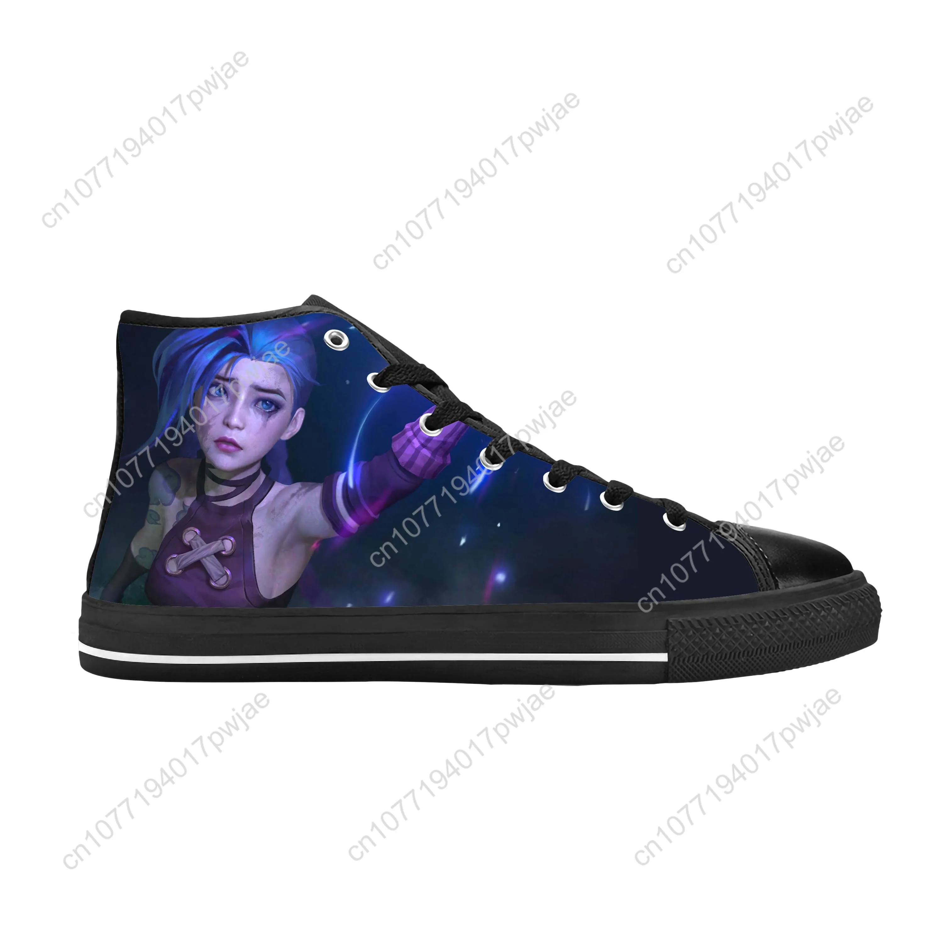 Jinx Arcane League of Legends Lol Game Anime Cute Casual Cloth Shoes High Top Comfortable Breathable 3D Print Men Women Sneakers