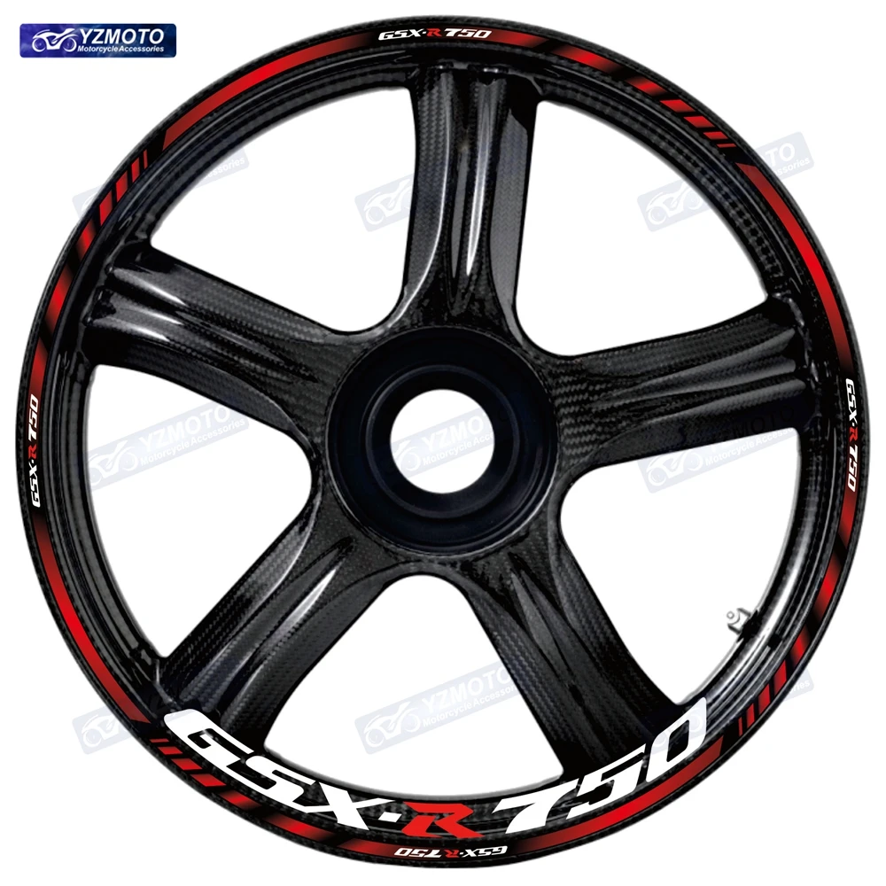 

For GSX R 750 GSX-R750 Motorcycle Front And Rear Wheel Hub 17 Inch Sticker Reflective Waterproof Rim Decal Decorate Stickers