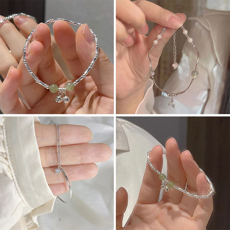 Pulsera ajustable de moda cola de pez estrella campana pulsera colgante Simple fresco versátil accesorios de joyería al por mayor