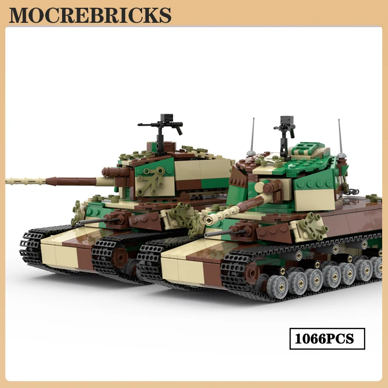 WW II Army Military Weapons MOC Building Block Type 5 Chi-Ri Japanese Medium Tank Track Vehicle Assembly Model Bricks Toys Gift