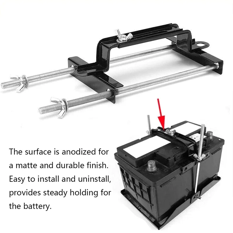 

Universal Car Battery Tray Adjustable Hold Down Battery Tray Hold Down Clamp Kit Car Battery Holder 19cm 23cm