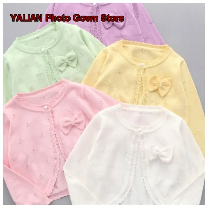 Girls Knit Cardigan Kids Spring Autumn Thin Pure Cotton Soft Breathable Open Front Top for Girls