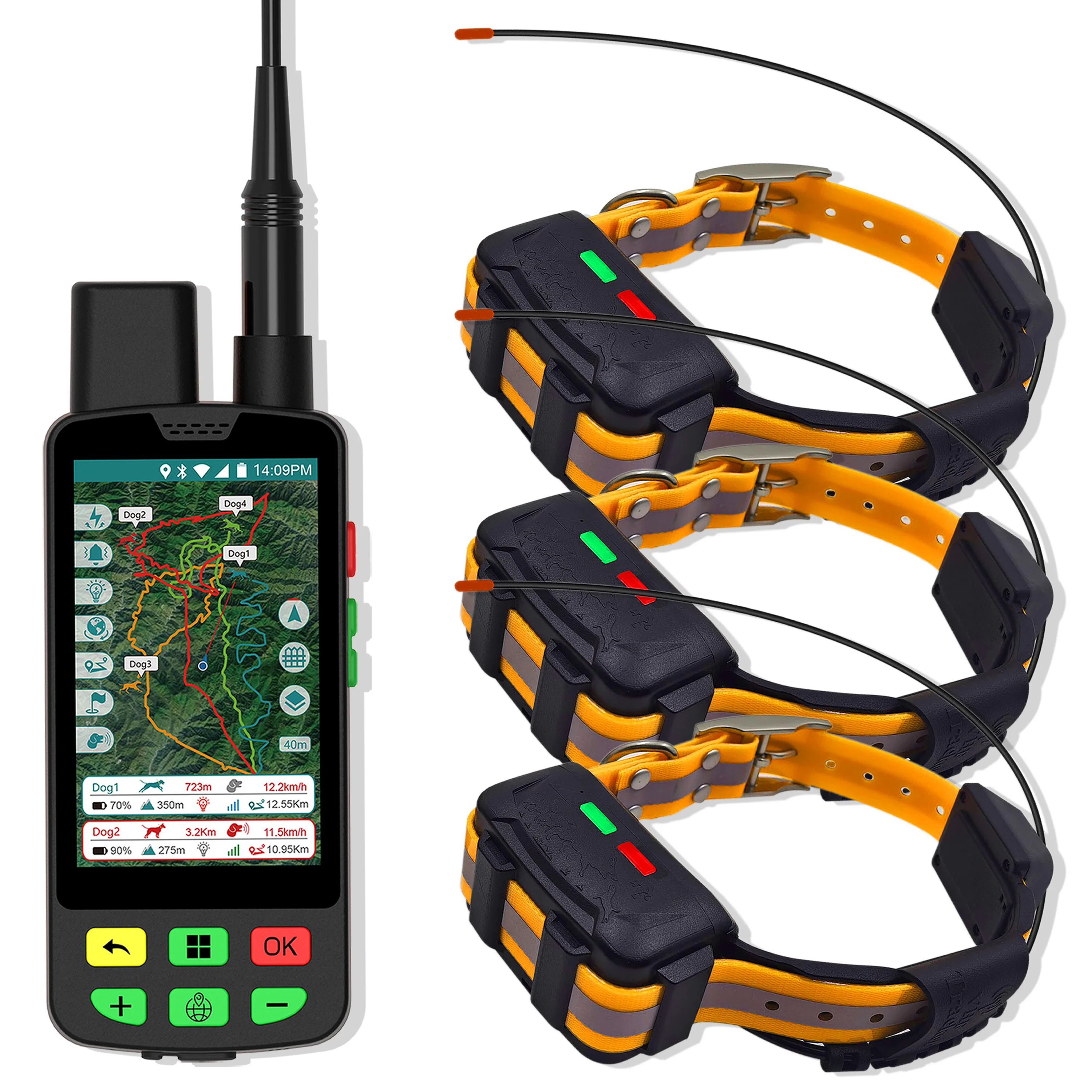 

Integrated GPS Dog Tracking System: Handheld-Collar Interconnection (IMEI) + 20-Unit Charging Rack - Factory Kits