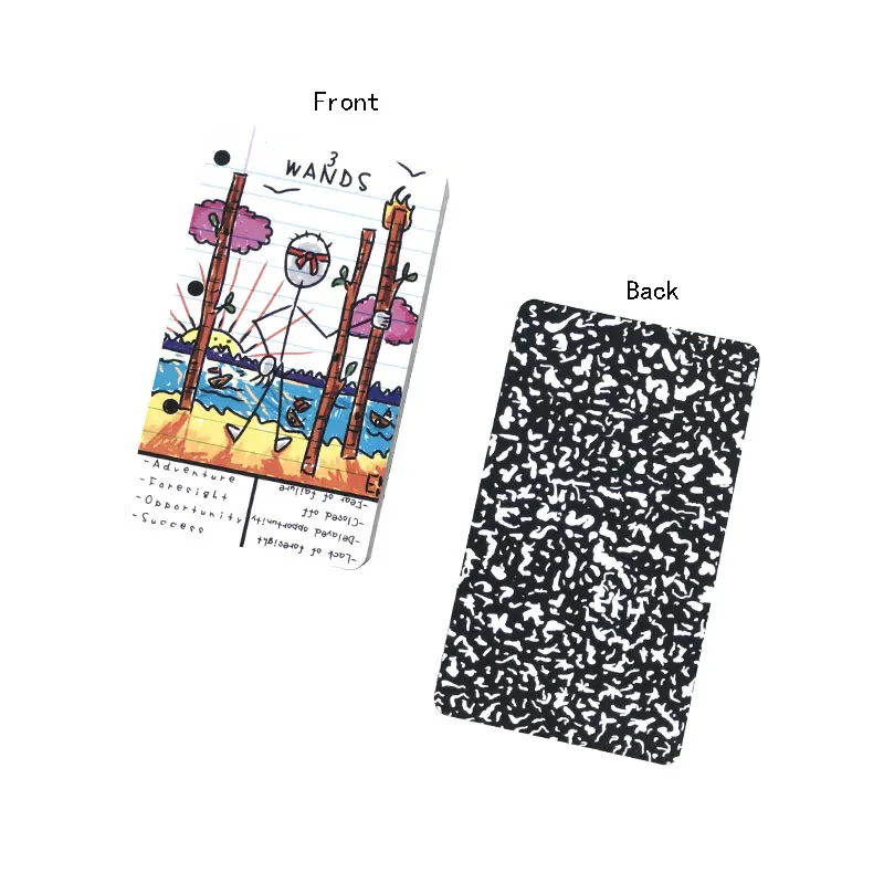 Hot sales Doodle Tarot Card Oracle Card Fate Divination Prophecy Card Family Party Game Tarot 78 Card Deck