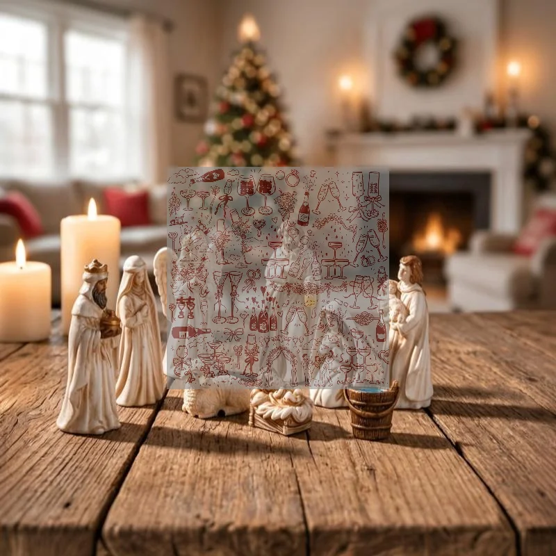 8pcs Christmas Resin Saints Mary  Baby  Angel Sheep Statues Desktop Micro Landscape Resin Small Ornaments
