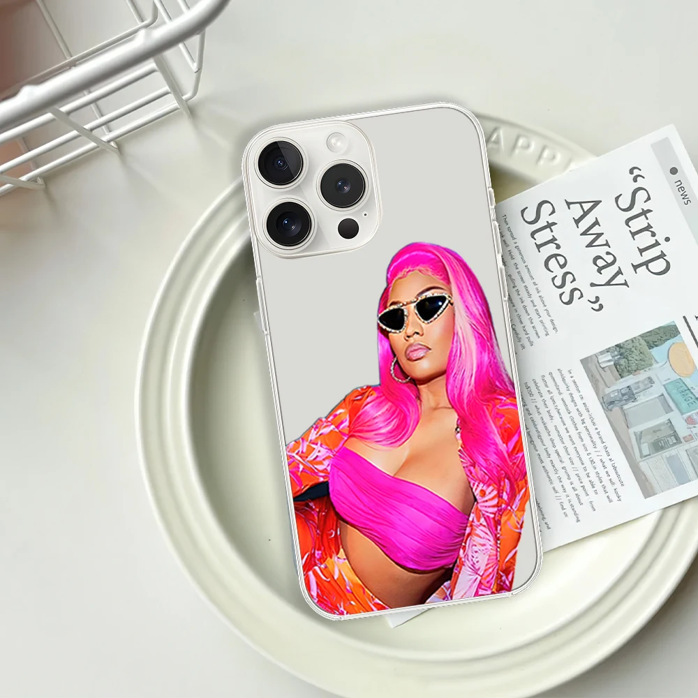 Rapper N-Nicki M-Minaj Phone Case for iPhone 12 11 13 14 15 16 Max Pro Plus Transparent Soft Shell image 6