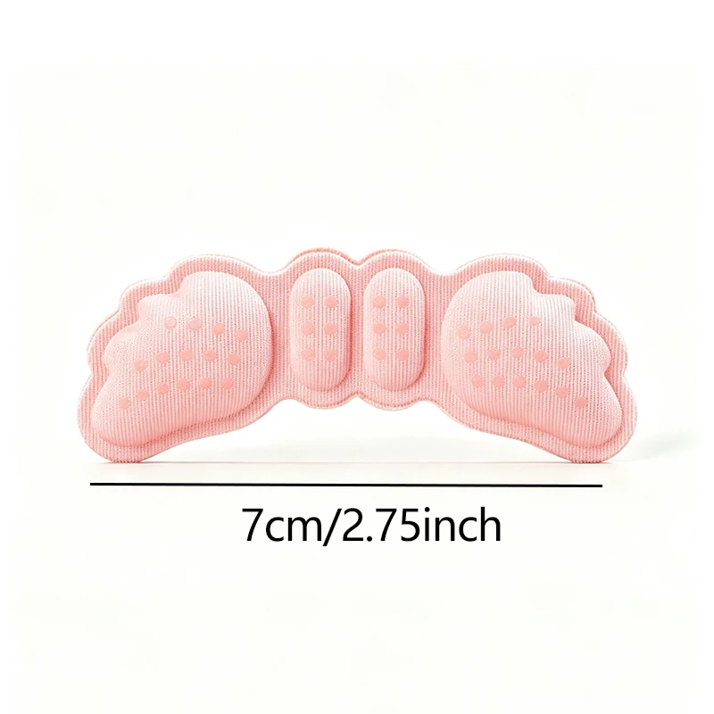 2 Pairs of Heel Pads, Cloud Shape And Segmented Sponge Structure, 3-Point Fit on Heel, Side, And Arch, All-Round Protection, Red