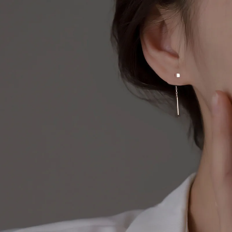 Multiple Types 925 Sterling Silver Square Clover Daisies Butterfly Heart-shaped Dangle Earrings for Women Korean Flower Jewelry