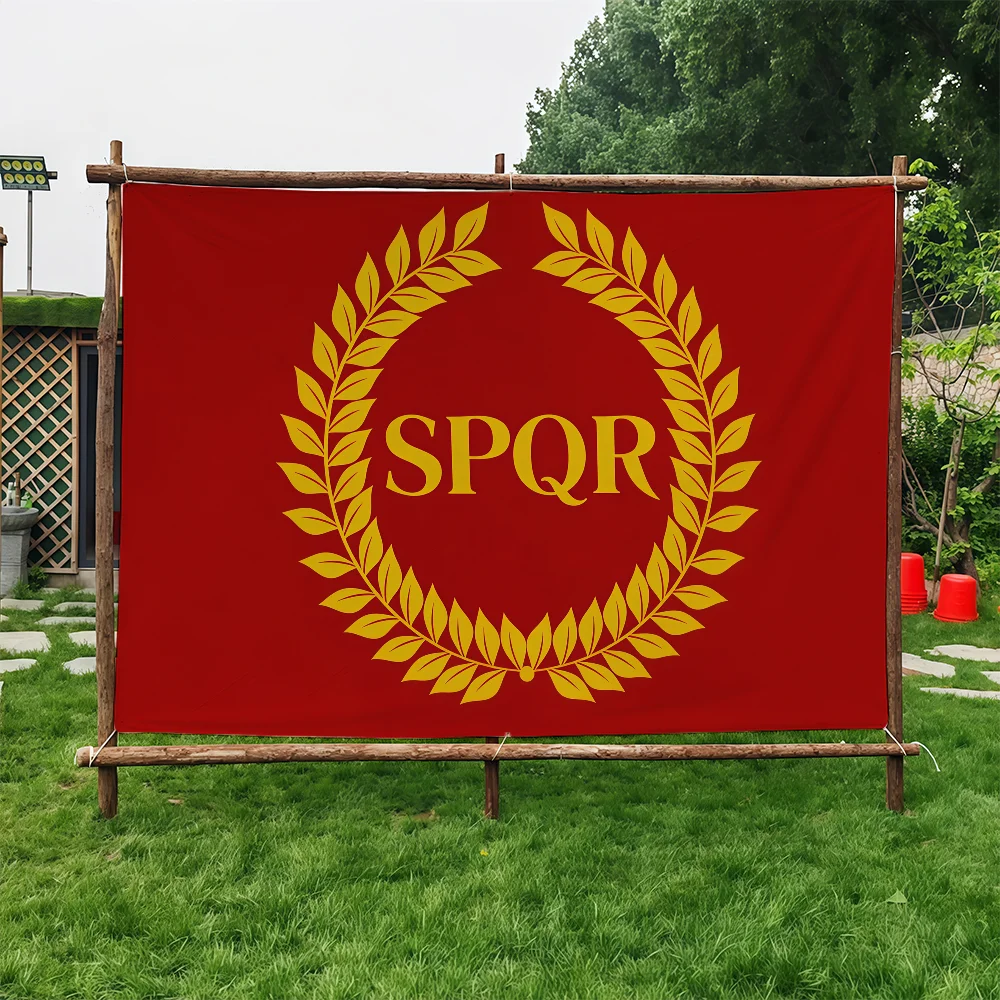 علم الإمبراطورية الرومانية SPQR مناسب لغرفة النوم في الهواء الطلق هدية لتزيين الحفلات ومهرجان التخييم والنزهات