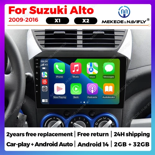 Imagen 1 del producto Android 14 radio de coche para Suzuki Alto 2009 - 2016 Autoradio reproductor Multimedia navegación GPS inalámbrico Carplay Androi dauto WIFI