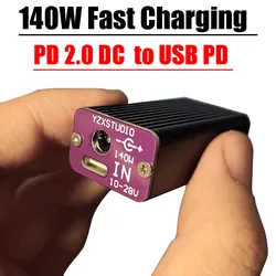 140W PD Fast Charge Converter TYPE-C USB Adapter szybkiego ładowania 20V 7A SuperVOO C65W SCP 12V 20V 24V DC TO PD USB Notebook Power