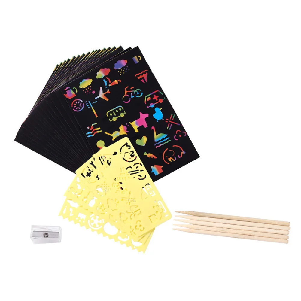 Scratch Set Tools voor kinderen Handgeschilderde kaarten Suite Paper Jam Kinderen DIY-speelgoed