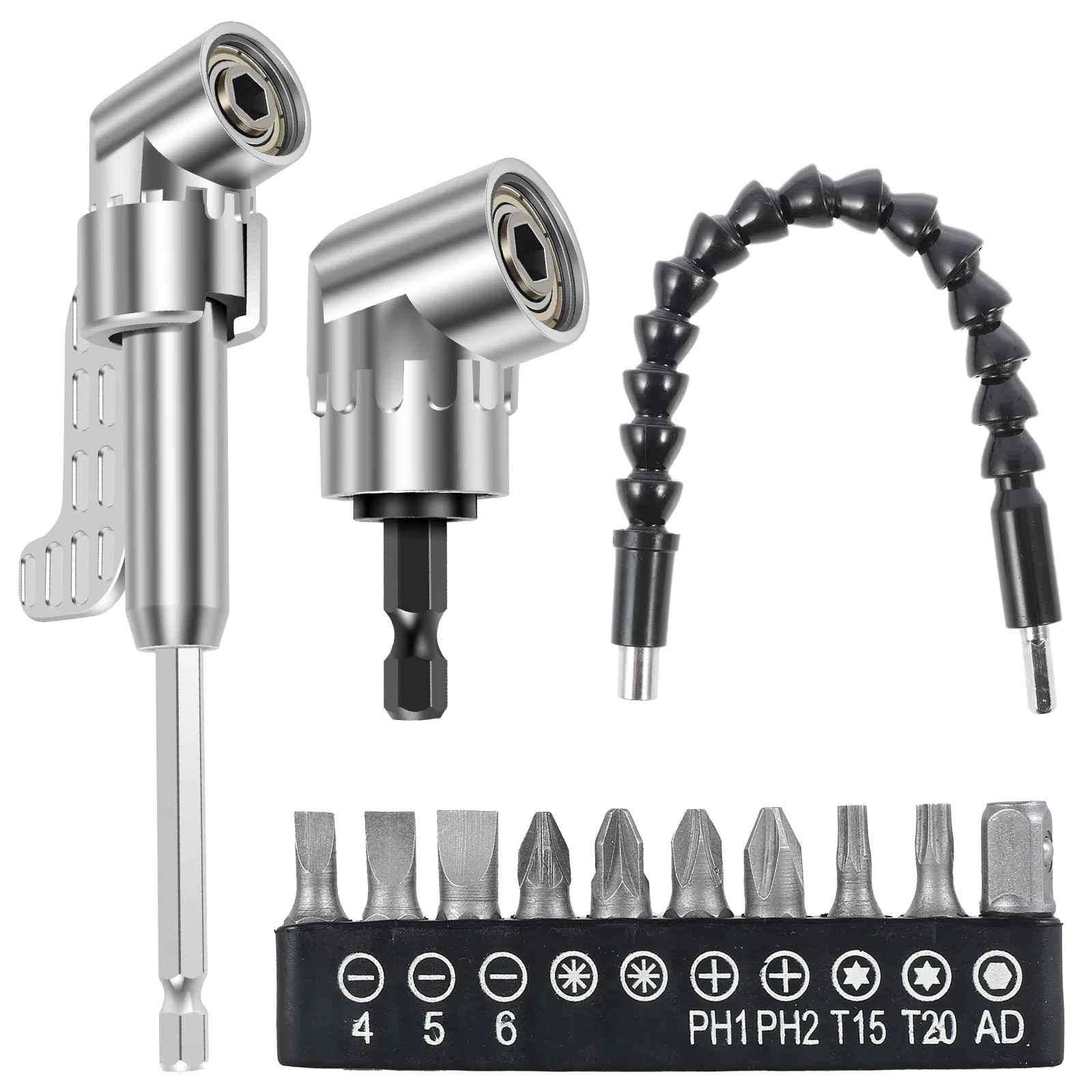 

Токарная отвертка на 105 градусов, электрическая дрель, угловое устройство, 300 мм, универсальный гибкий вал, набор инструментов для шатуна