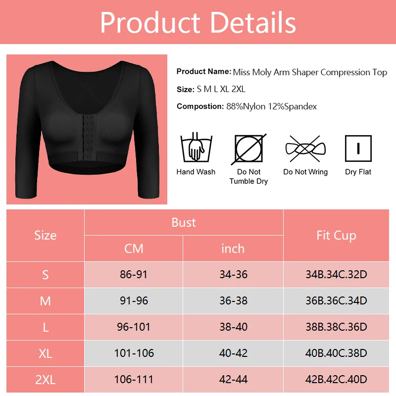 Soutien du sein Push Up Y-Upper Arm Shapers, Demi-manches de compression, Vêtements protubérants de bras pour femmes, Ration de posture à bosse initiée