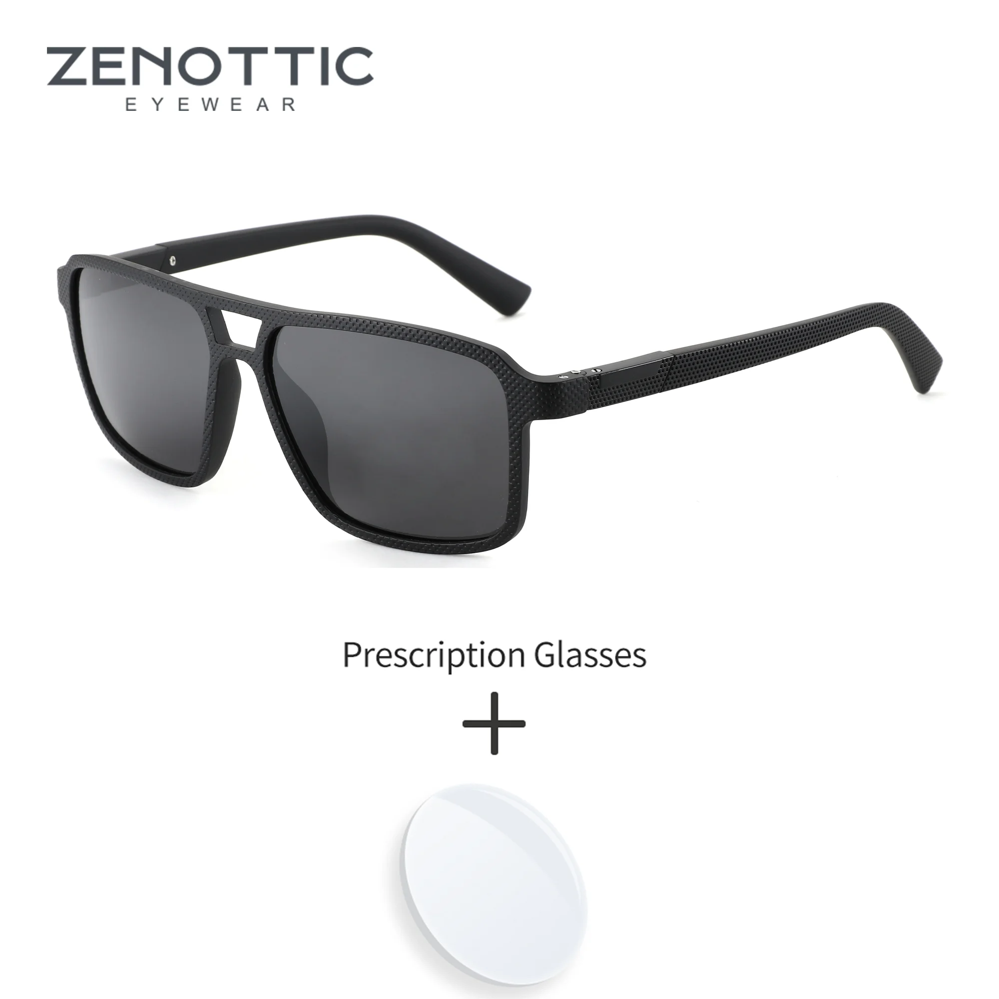 

ZENOTTIC L Size Stylish Pilot TR90 UV400 Polarized Sunglasses Prescription For Men Trend Progressive Optical Sun Glasses
