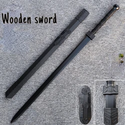 Bamboo Wooden Tang Horizontal Knife Wooden Knife with Sheath Han Sword Miao Knife Drawing Sword Training Props Toy Wooden Sword