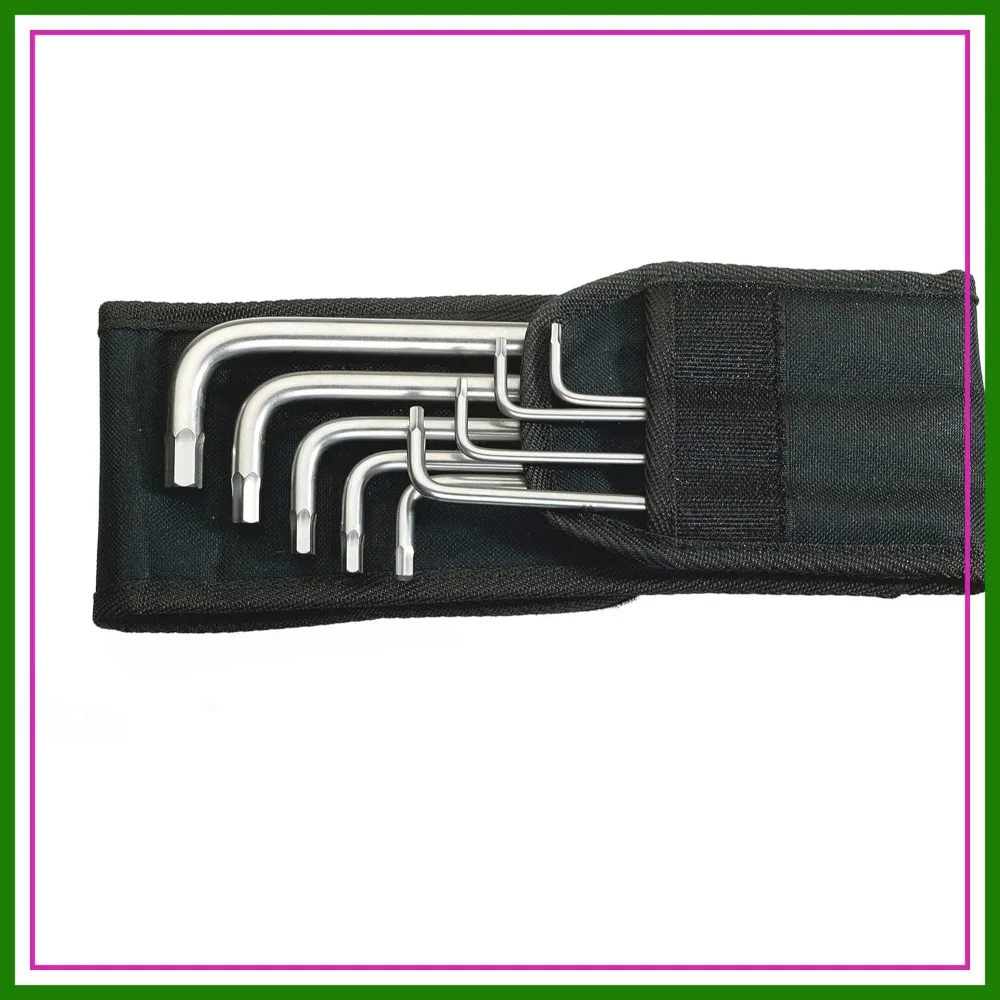 

9-Piece Stainless Steel Imperial Hex Key Set with Belt Pouch