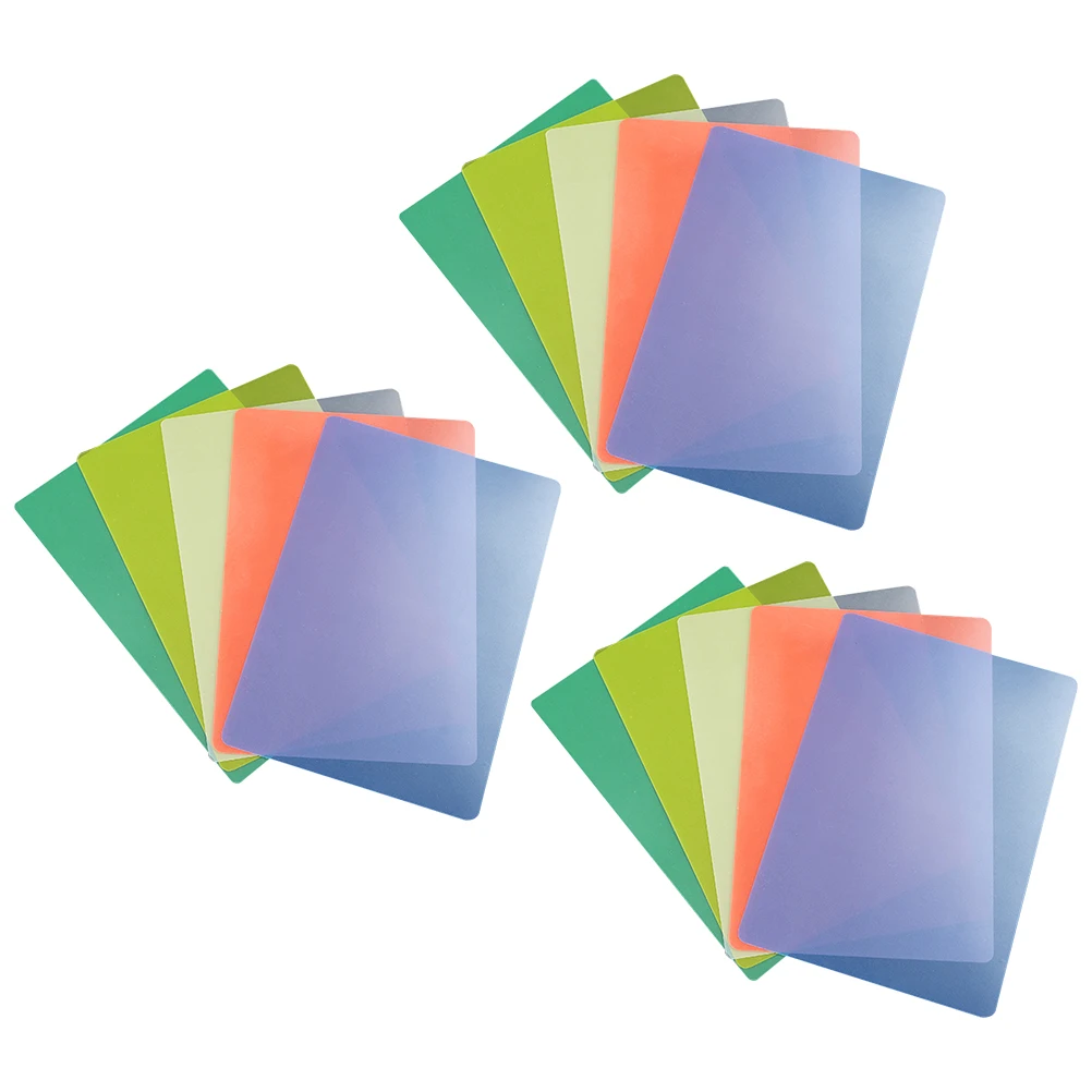 

15Pcs Durable Plastic Writing Pads Versatile Boards Random Color Reusable Clear Writing Board Office Use School Stationery Set