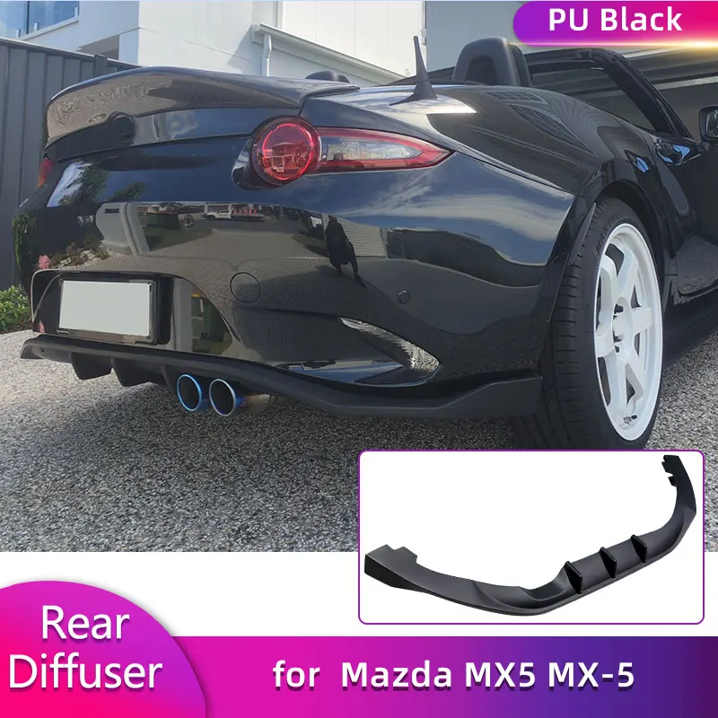

PU Black Rear Bumper Diffuser Lip Spoiler for Mazda MX5 MX-5 2022 Car Racing Rear Diffuser Apron Lip Guard Body Kit