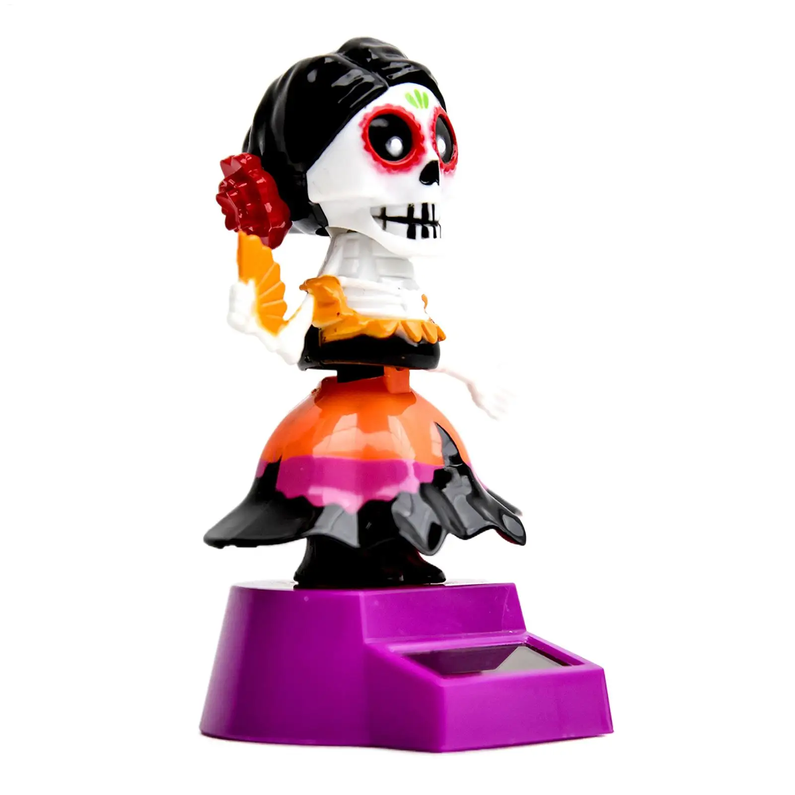 Skull Bobblehead Dashboard Solar Powered Ornaments Bobbing Heads Auto Dash Skeleton Doll Exquisite Desktop Fun Figurines