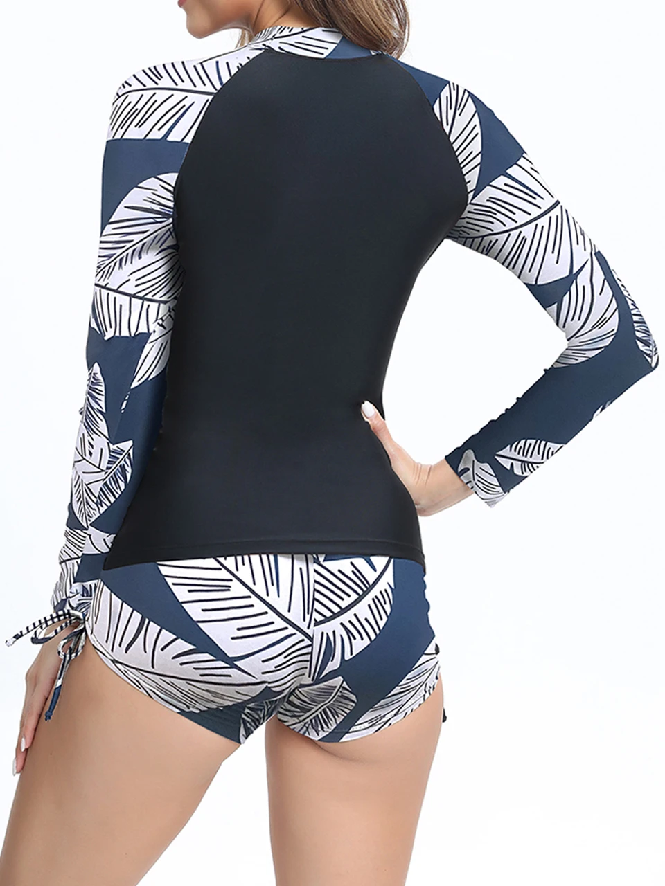 2024 Long Sleeve Surfing Sport Swimsuit Women 2-Piece Print Swimwear Female Bathers Bathing Pool Swimming Swim Suit Beachwear