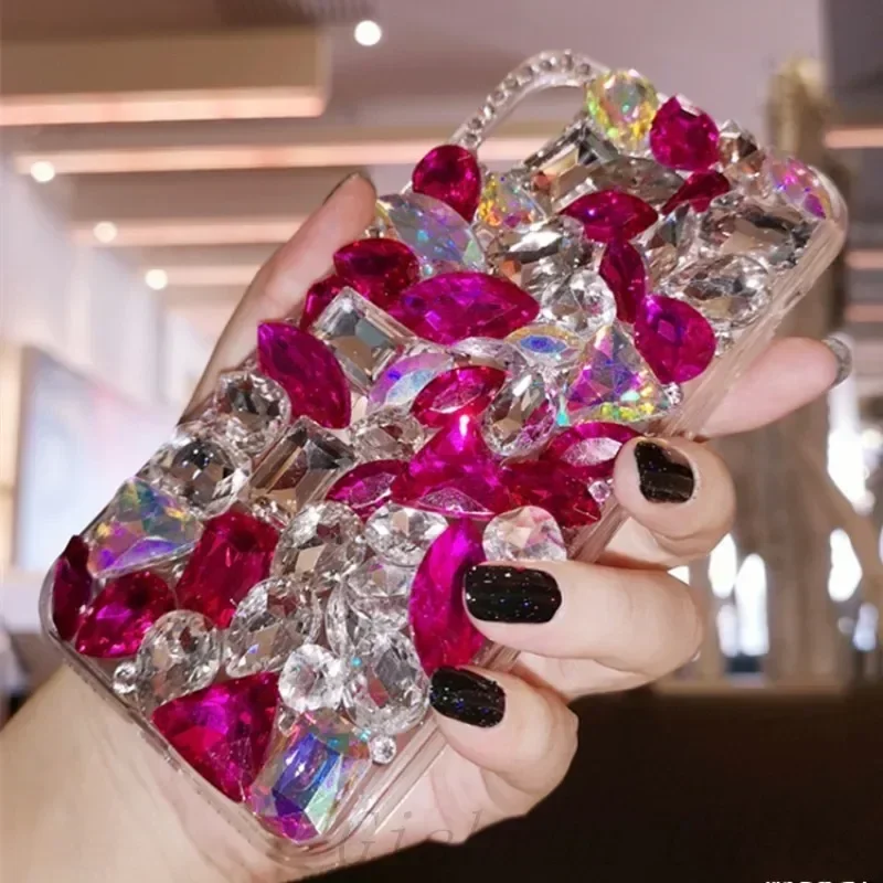 

Gorgeous Bling Rhinestone Phone Case for iPhone, Luxury Crystal Gem Capa, 11, 12 Pro, X, XS MAX, XR, 13Pro, 14, 15, 16 PLUS