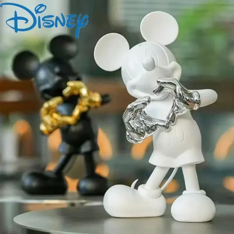 29cm Disney Mickey Mouse Figure Mickey Welcome Guests Children Toy Resin Model Love Sitting Home Furnishing Halloween Xmas Gift