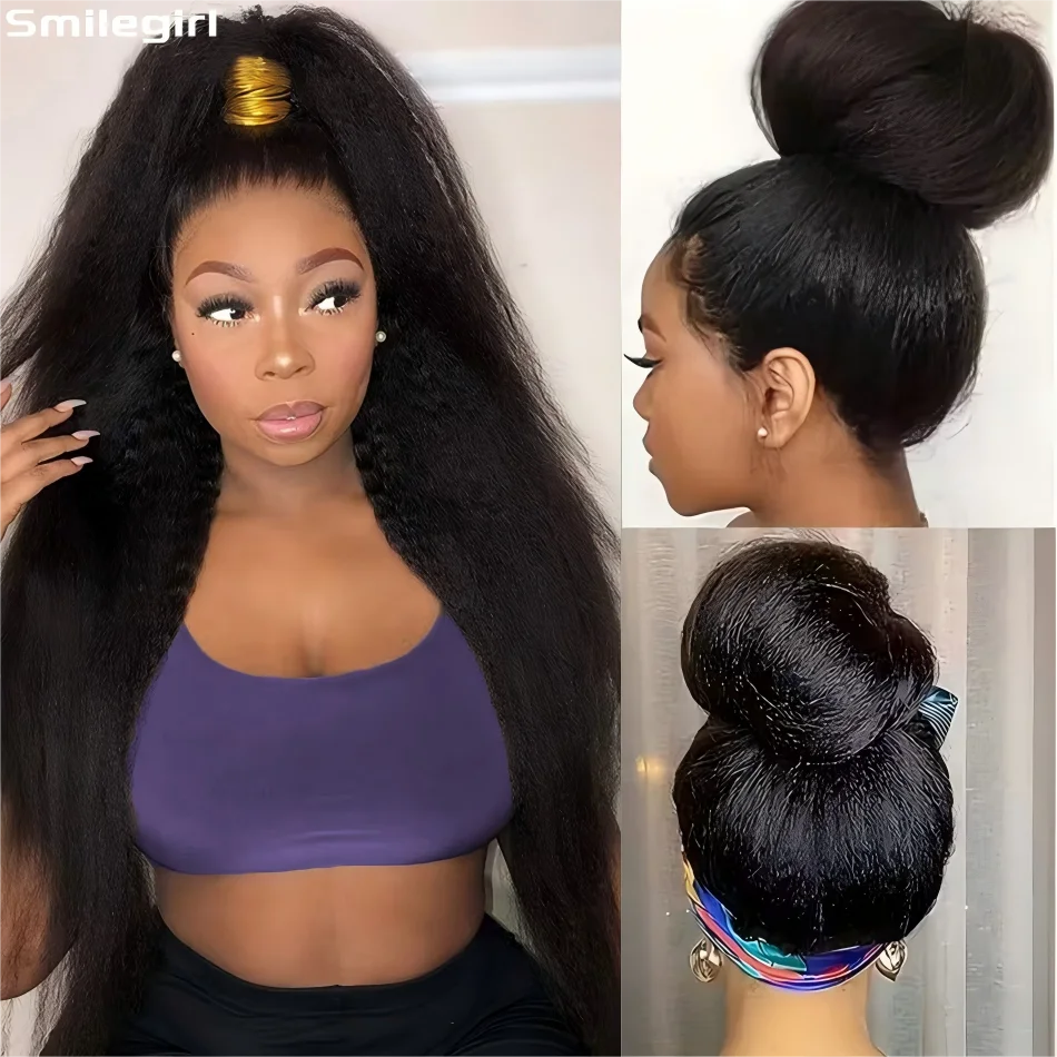 

Kinky Straight Human Hair Wigs 360 Full Lace Wig 250 Density 13X4 Frontal Wig 30 40 Inch Lace Front Wig Brazilian Wigs Original