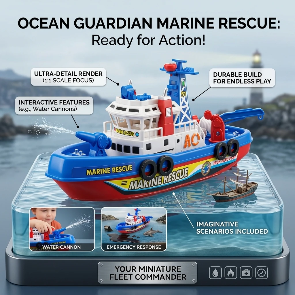 Pool Bath Toys For Kids Music LED Light Electric Marine Rescue Fire Fighting Boat Classic Children Spray Water Toys Summer