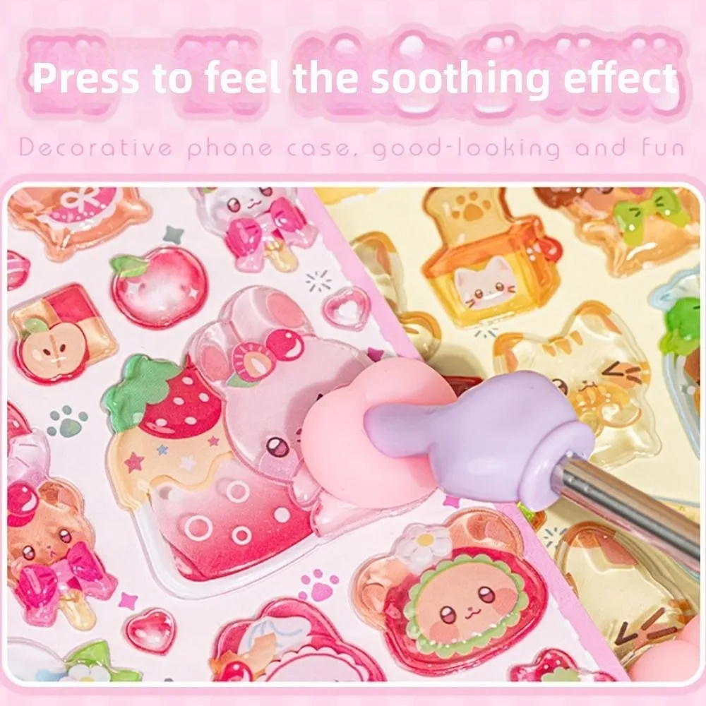 

3D Design Squishy Relief Stickers Multicolor DIY Decoration Slow-Rise Squishy Stickers Ornament Cartoon Animal
