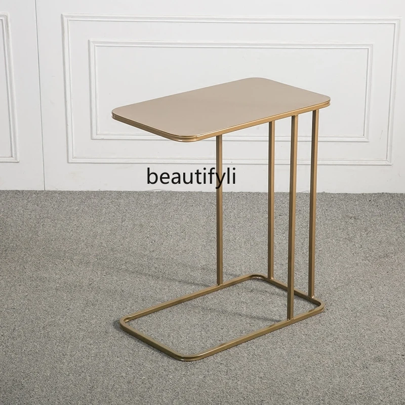 

zqModern Minimalist Sofa Side Table Corner Table Bedside Table Small Coffee Table Side Cabinet Iron Nordic Small Square Table