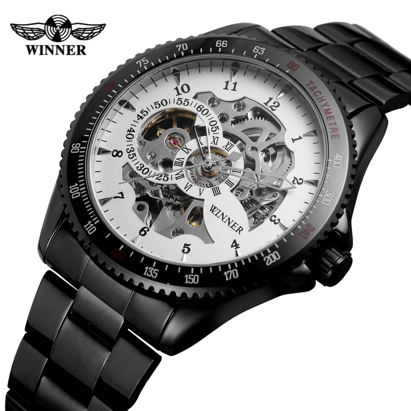 Free Shipping OUTLETSwinner New Men's Fashion Casual Hollow Gear Movement Automatic Mechanical Watch