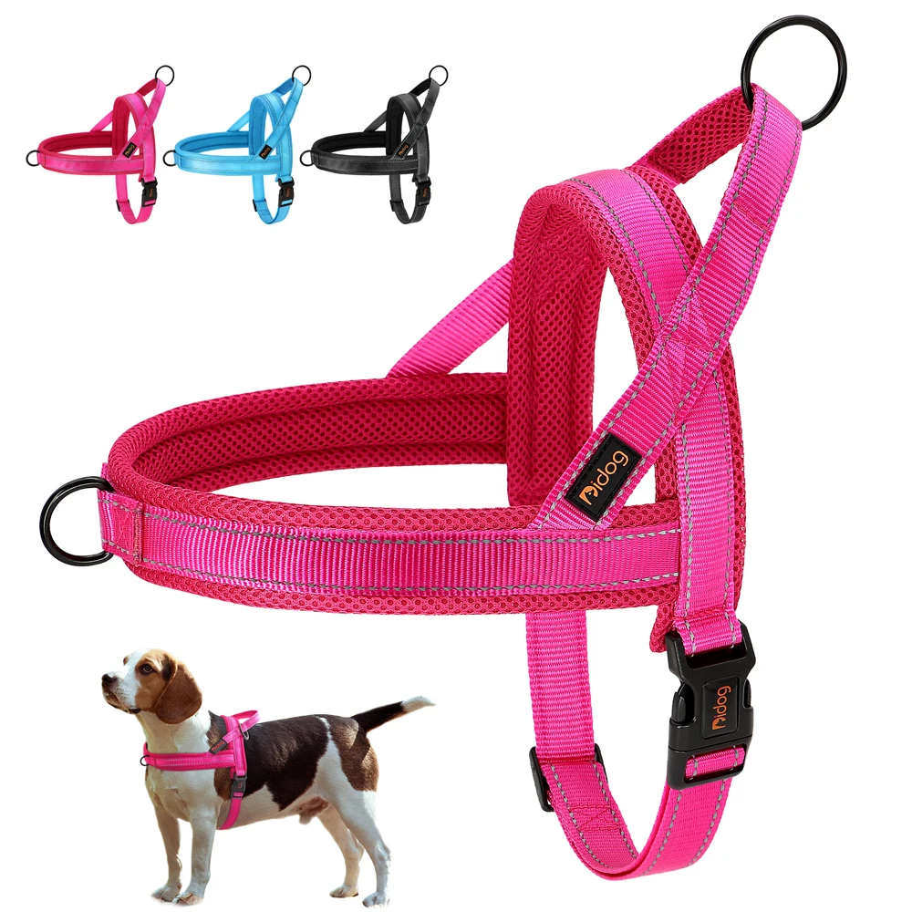 

Reflective No Pull Dog Harness Leash Poop Bag Breathable Padded Pet Walking Harness Vest with Handle for Small Medium Large Dogs