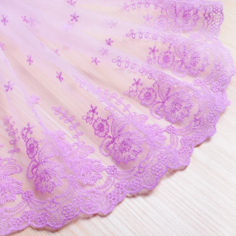 10-メートルネットフラワースカートソファカーテン-diy-衣類アクセサリー刺繍チュールレース生地-32-センチメートル幅