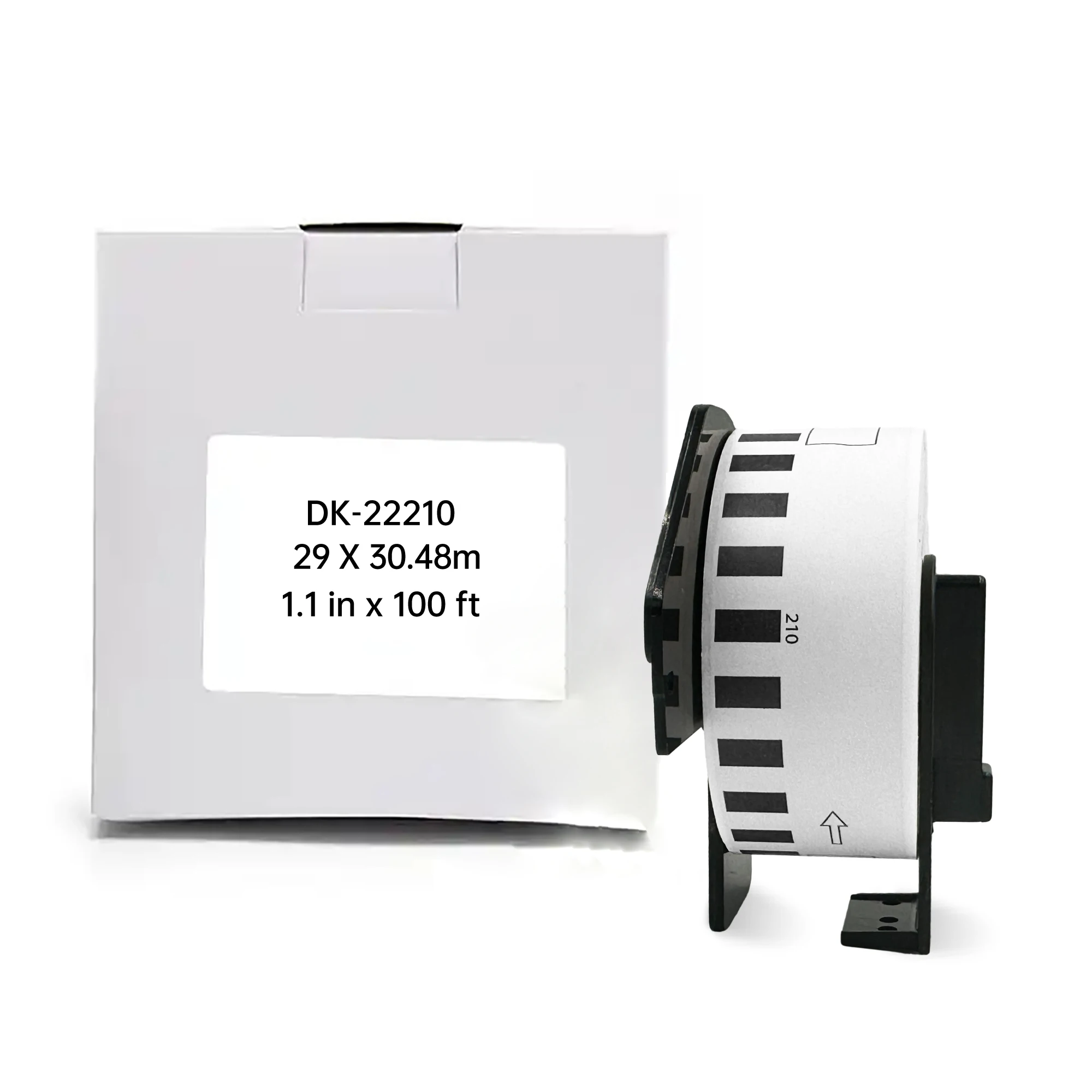Compatible Brother DK 22210 Paper Tape 29mm Wide continuous length 100 feet Black on White