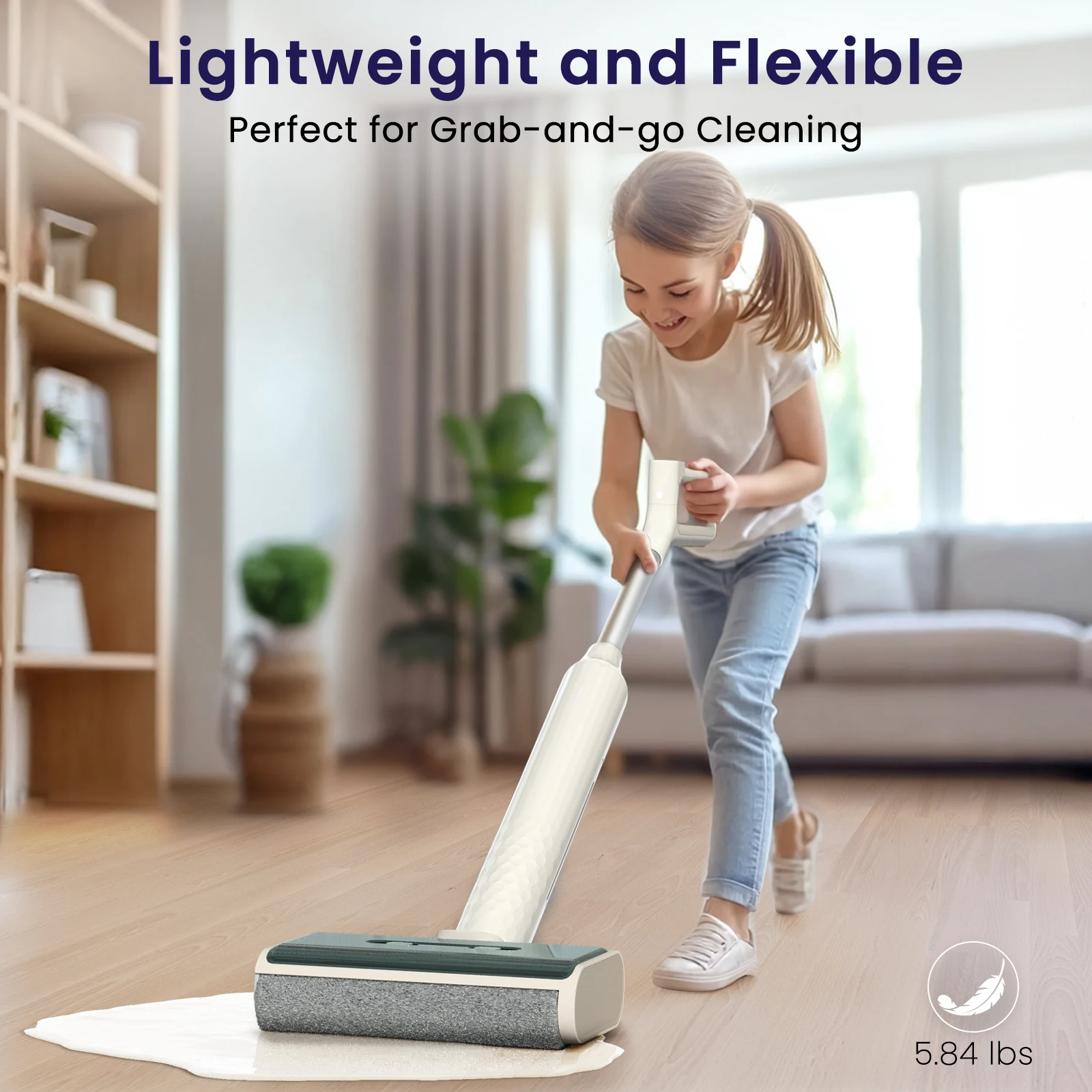 Lefant LS100 Cordless Wet/Dry Vacuum Cleaner, 2.65 kg Light & Powerful, 170° Flat, One button Self-Cleaning, Edge Cleaning